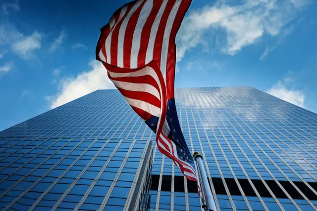 Federal building with US flag