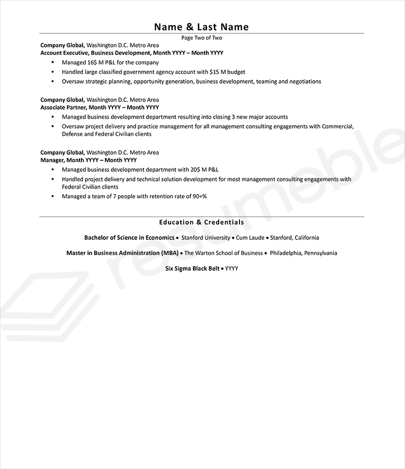 Sample Resumes for Ceo Executive